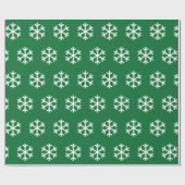 Snowflake Green Kerstmis-omslagpapier Cadeaupapier (Vlak)