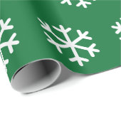 Snowflake Green Kerstmis-omslagpapier Cadeaupapier (Rol Hoek)