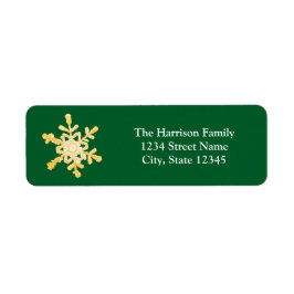 Snowflake Green Return-adreslabel Etiket