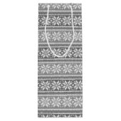 Snowflake Grey Nordic Sweater Your Greeting Wine Wijn Cadeautas (Achterkant)