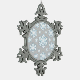 Snowflake (grijs) tin sneeuwvlok ornament