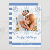 Snowflake Happy Holidays Carte de voeux blanche (Devant / Derrière)