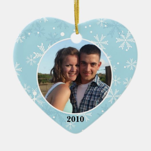Snowflake Heart Ornament Photo Template (Voorkant)