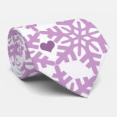 Snowflake Heart Patroon Stropdas (Opgerold)