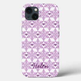 Snowflake Heart Pattern - Custom name Case-Mate iP iPhone 13 Hoesje