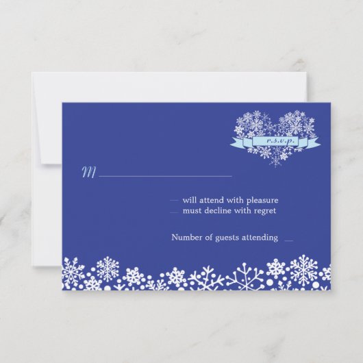 Snowflake Heart Winter Wedding RSVP (Voorkant)