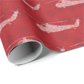 Snowflake Helicopters - Red Cadeaupapier (Rol Hoek)