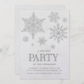 Snowflake Hiver Fête Invitation (Devant / Derrière)