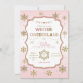 Snowflake Hiver Onederland Anniversaire Invitation (Devant)