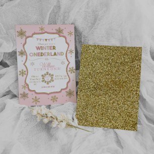 Snowflake Hiver Onederland Anniversaire Invitation