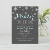 Snowflake Hiver Onederland Premier Invitation d'an (Debout devant)