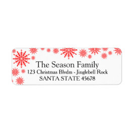 Snowflake Holiday Adres label