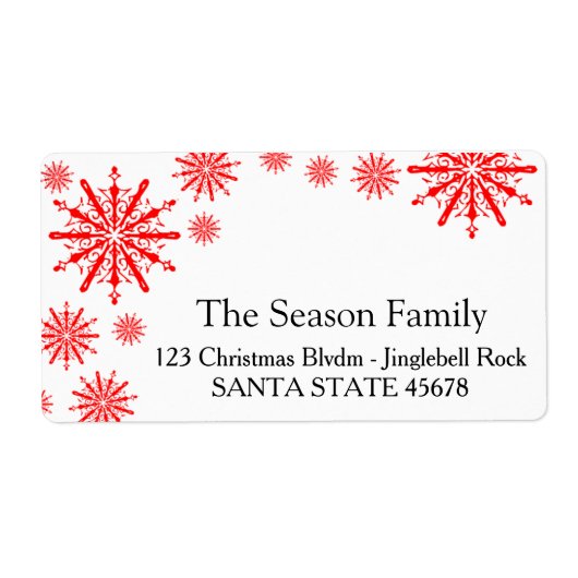 Snowflake Holiday Adres label (Voorkant)