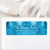 SNOWFLAKE Holiday Christmas Blue Retouradres Etiket (Insitu)