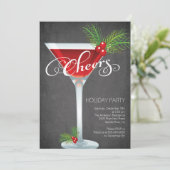 Snowflake Holiday Cocktail Party Invitation (Debout devant)