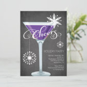 Snowflake Holiday Cocktail Party Invitation (Debout devant)