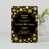 Snowflake Holiday Folie Uitnodiging (Staand Voorkant)