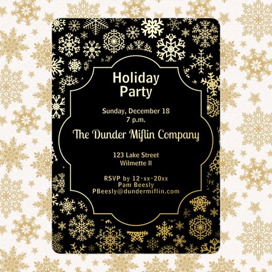 Snowflake Holiday Folie Uitnodiging
