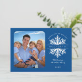 Snowflake Holiday-fotokaart Kaart (Staand voorkant)