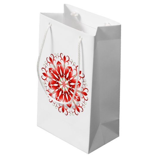 Snowflake Holiday Gift Bag Klein Cadeauzakje (Achterkant Gekanteld)