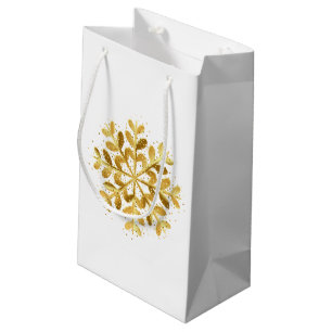 Snowflake Holiday Gift Bag Klein Cadeauzakje