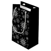 Snowflake Holiday Gift Bag Klein Cadeauzakje (Achterkant Gekanteld)