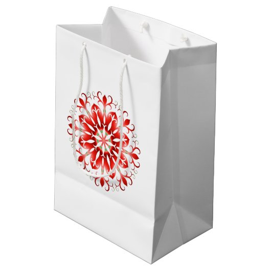 Snowflake Holiday Gift Bag Medium Cadeauzakje (Achterkant Gekanteld)