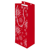 Snowflake Holiday Gift Bag Wijn Cadeautas (Achterkant Gekanteld)