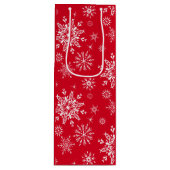 Snowflake Holiday Gift Bag Wijn Cadeautas (Voorkant)