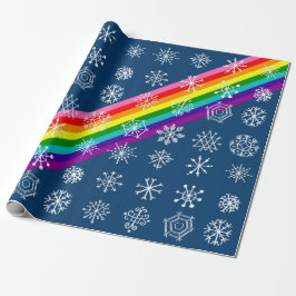 Snowflake Holiday Gift Wrap met Regenboog Cadeaupapier