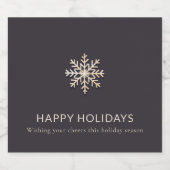 Snowflake Holiday Label Sparkling Wijnetiket (Enkel label)