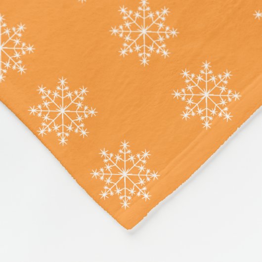 Snowflake Holiday Pattern Deep Saffron Kerstmis Fleece Deken (Hoek)