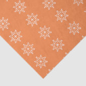 Snowflake Holiday Pattern Vibrant Oranje Kerstmis Tissuepapier (Detail)