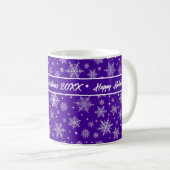 Snowflake Holiday Royal Purple Coffee Mug (Devant droit)