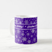 Snowflake Holiday Royal Purple Coffee Mug (Devant gauche)