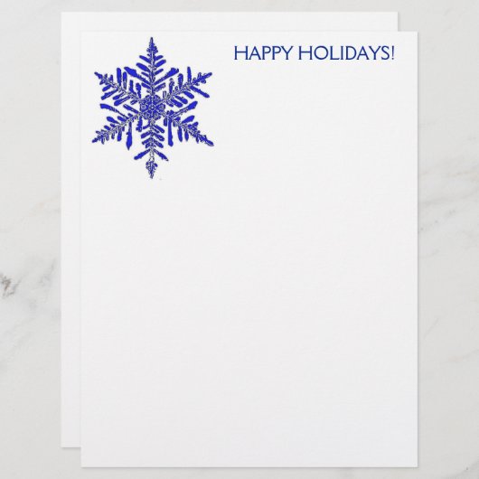 Snowflake Holiday Stationery (Voorkant / Achterkant)