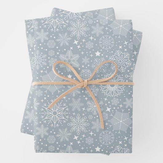 Snowflake Holiday Wrapping Paper Sheets (In situ)