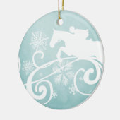Snowflake Horse Holiday Kerstmis Keramisch Ornament (Links)