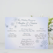 Snowflake Ice Blue Wedding Programme (Debout devant)
