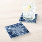 Snowflake Ice Crystal Glazen Onderzetter (Schuin)