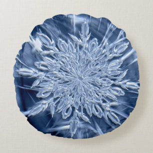 Snowflake Ice Crystal Rond Kussen
