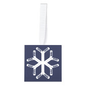 Snowflake Ice Hockey Sticks Holiday Decoration Ornament (Voorkant)