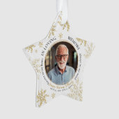 Snowflake In Loving Memory Memorial Star Christmas Ornament (voorkant)