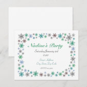 Snowflake Invitation Kaart (Voorkant / Achterkant)