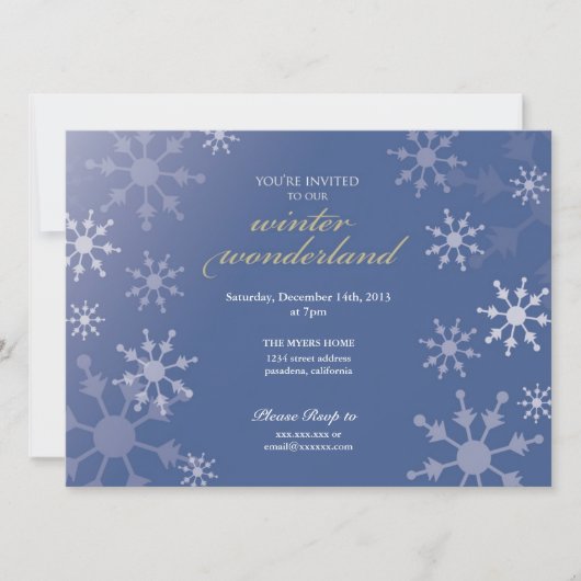 Snowflake Invite voor feestdag Kaart (Voorkant)