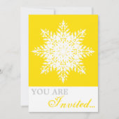 Snowflake jaune, blanc invitation de mariage d'hiv (Devant)