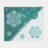 Snowflake Jeweled 3D Fleece Deken (Voorkant (Horizontaal))