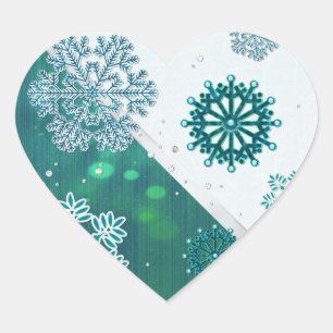 Snowflake Jeweled 3D Hart Sticker