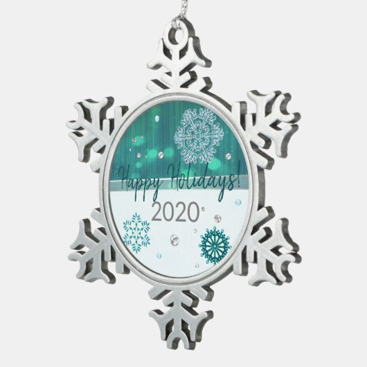 Snowflake Jeweled 3D Tin Sneeuwvlok Ornament (Rechts)