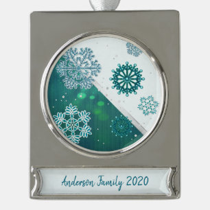 Snowflake Jeweled 3D Verzilverd Banner Ornament